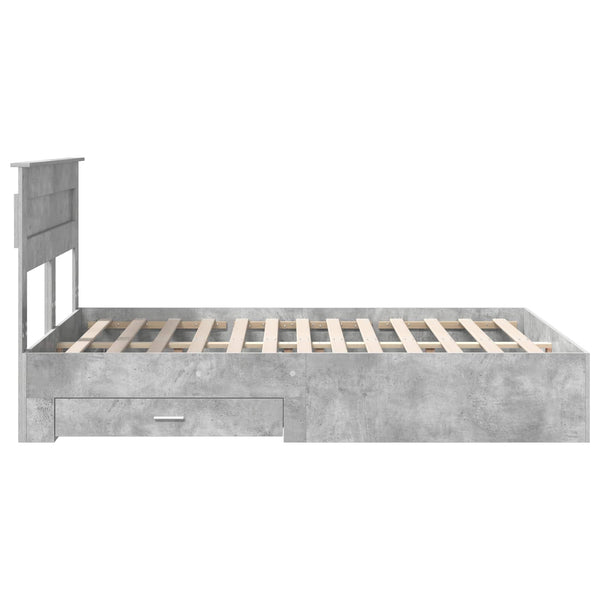 Sängyn runko päätyllä Betoni Harmaa 5FT King Size Tekninen puu