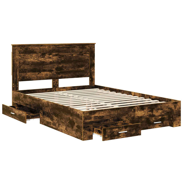 Sängyn runko päätyllä Savupähkinä 5FT King Size Tekninen puu