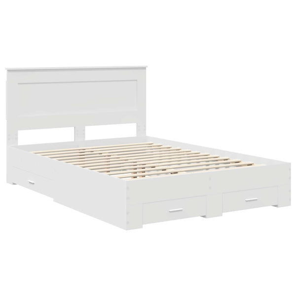 Sängyn runko päätyllä Valkoinen 140 x 200 cm Tekninen puu
