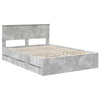 Sängyn runko päätyllä Betoni Harmaa 140 x 190 cm Insinööripuuta