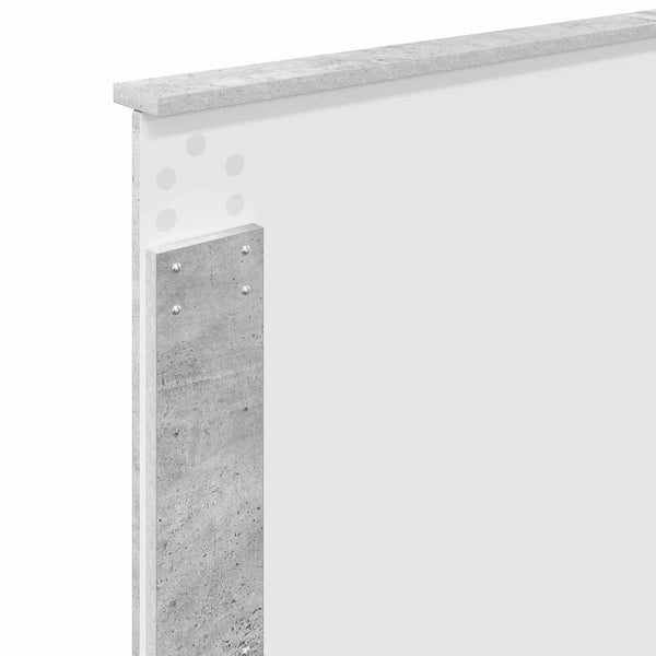 Sängyn runko päätyllä Betoninharmaa 90 x 200 cm Tekninen puu