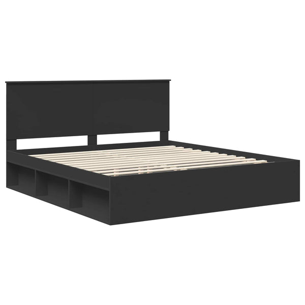 Sängyn runko Musta 6FT Super King Size Massiivinen mänty