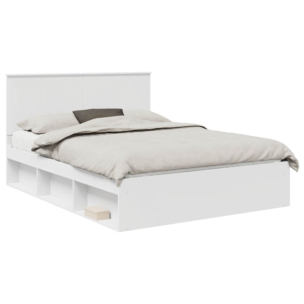 Sängyn runko päätyllä Valkoinen 5FT King Size Massiivinen mänty