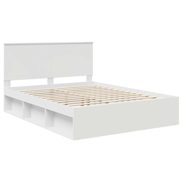 Sängyn runko päätyllä Valkoinen 5FT King Size Massiivinen mänty