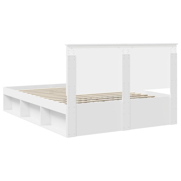 Sängyn runko päätyllä Valkoinen 5FT King Size Massiivinen mänty