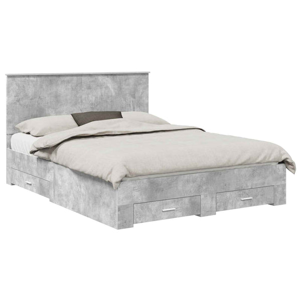 Sängyn runko päätyllä Betoni Harmaa 5FT King Size Tekninen puu