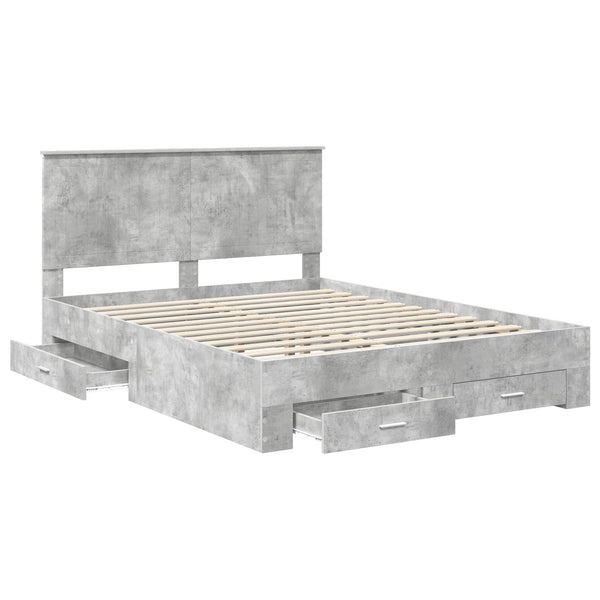 Sängyn runko päätyllä Betoni Harmaa 5FT King Size Tekninen puu