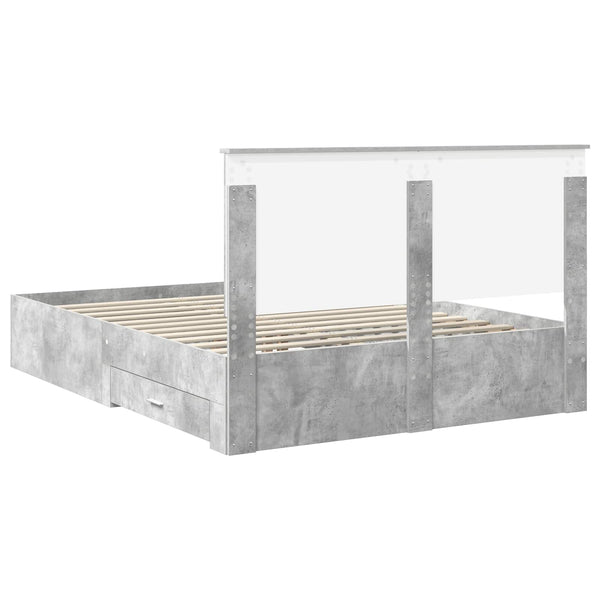 Sängyn runko päätyllä Betoni Harmaa 5FT King Size Tekninen puu