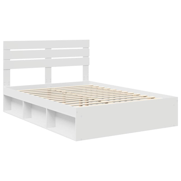 Sängyn runko päätyllä Valkoinen 5FT King Size Massiivinen mänty