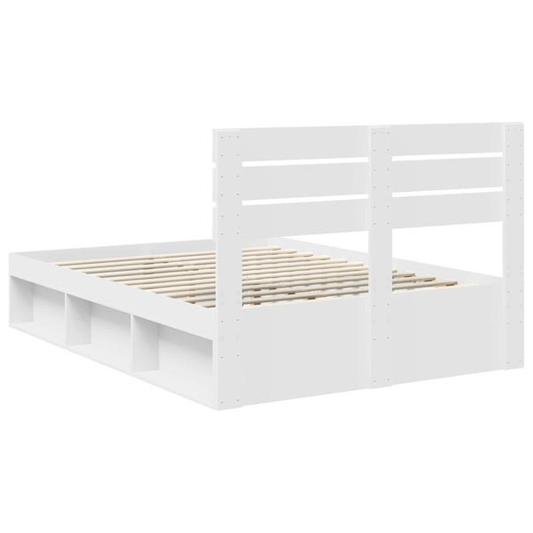 Sängyn runko päätyllä Valkoinen 5FT King Size Massiivinen mänty