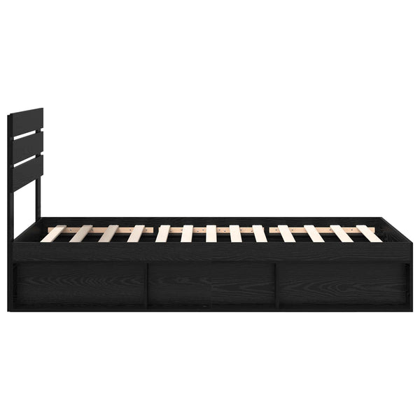 Sängyn runko Musta tammi 75 x 190 cm Massiivinen mänty