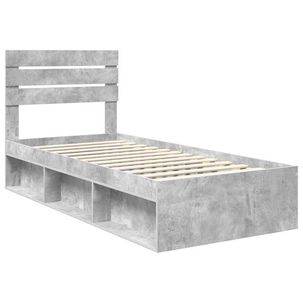 Sängyn runko Betonin harmaa 2FT6 Small Single Massiivinen mänty