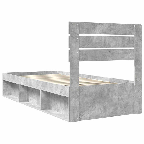 Sängyn runko Betonin harmaa 2FT6 Small Single Massiivinen mänty
