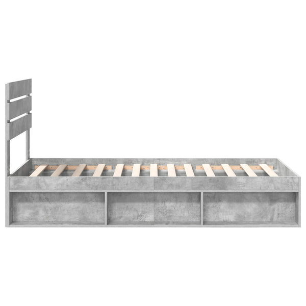 Sängyn runko Betonin harmaa 2FT6 Small Single Massiivinen mänty