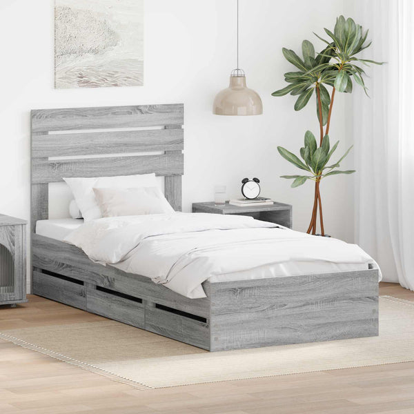 Sängyn runko päätyllä Harmaa Sonoma 3FT Single Insinööripuuta