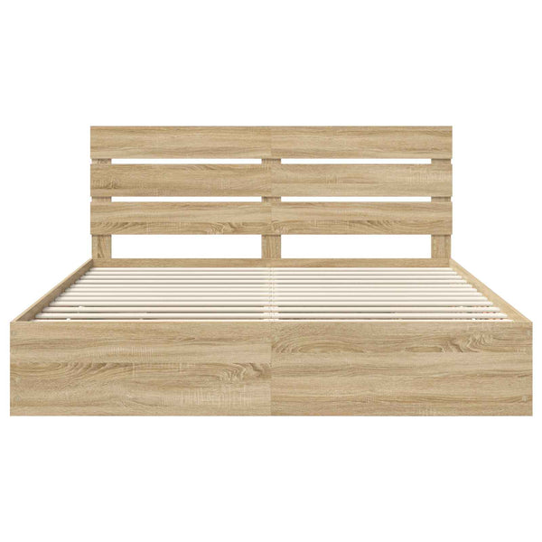 Sängyn runko päätyllä Sonoman tammi 200 x 200 cm Insinööripuuta