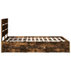 Sängyn runko päätyllä Savupähkinä 140 x 190 cm Insinööripuuta