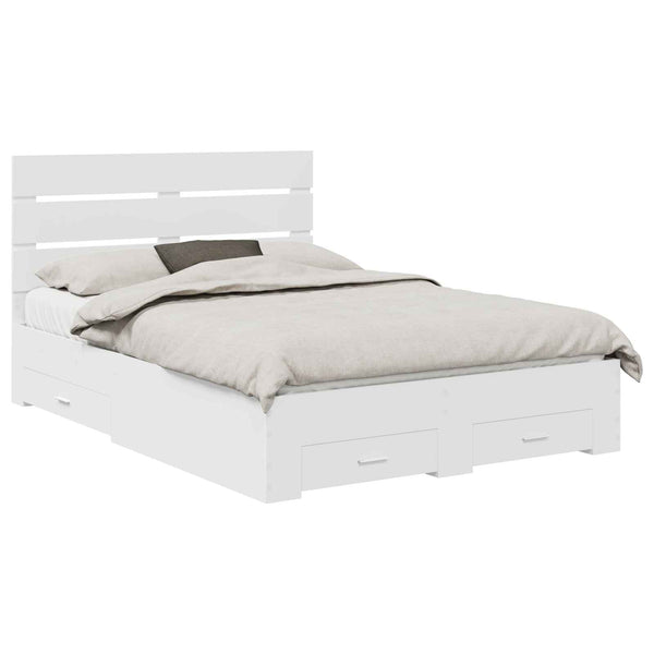 Sängyn runko päätyllä Valkoinen 5FT King Size Tekninen puu