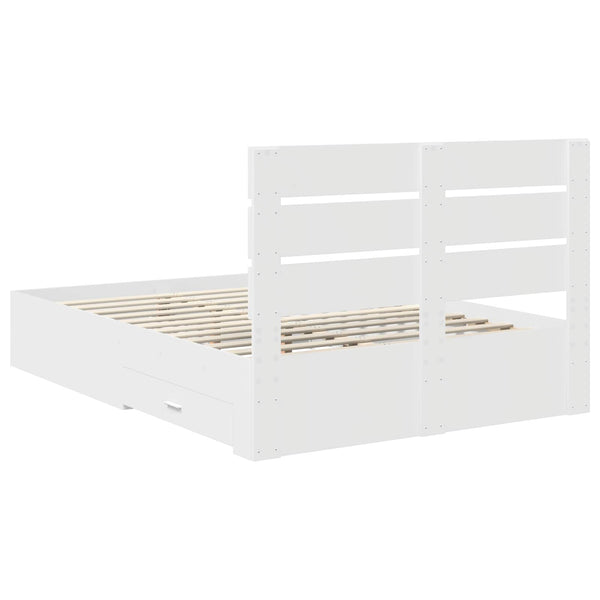 Sängyn runko päätyllä Valkoinen 5FT King Size Tekninen puu