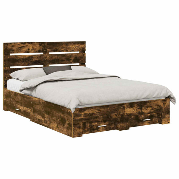 Sängyn runko päätyllä Savupähkinä 5FT King Size Tekninen puu