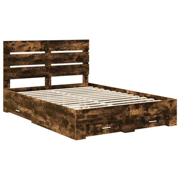 Sängyn runko päätyllä Savupähkinä 5FT King Size Tekninen puu