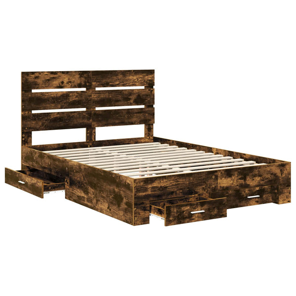 Sängyn runko päätyllä Savupähkinä 5FT King Size Tekninen puu