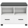 Halli penkki Valkoinen 60 x 38 x 46 cm Insinööripuu ja kangas