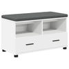Halli penkki Valkoinen 80 x 38 x 46 cm Insinööripuu ja kangas