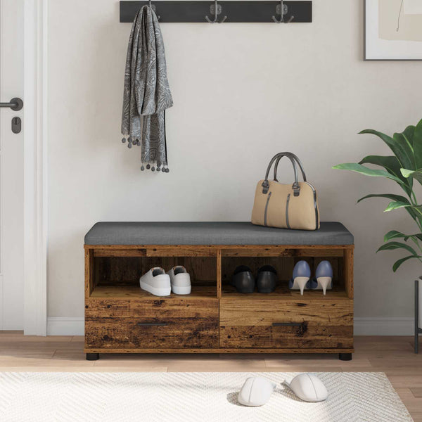 Halli penkki Vanha puu 100 x 38 x 46 cm Insinööripuu ja kangas