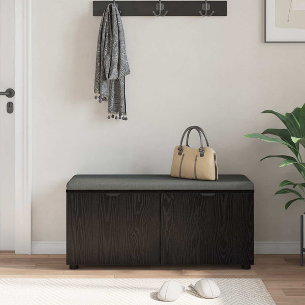 Halli penkki tyynyllä hyllyllä Musta Tammi 100 x 38 x 46 cm