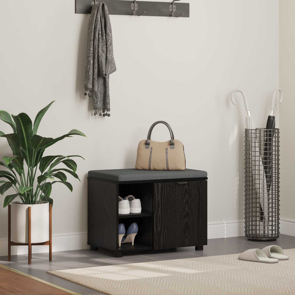 Halli penkki Musta Tammi 60 x 38 x 46 cm Insinööripuu ja kangas