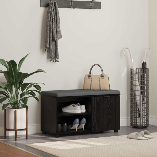 Halli penkki Musta Tammi 80 x 38 x 46 cm Insinööripuu ja kangas