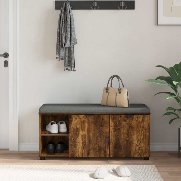 Halli penkki tyynyllä ovella Savustettu Tammi 100 x 38 x 46 cm