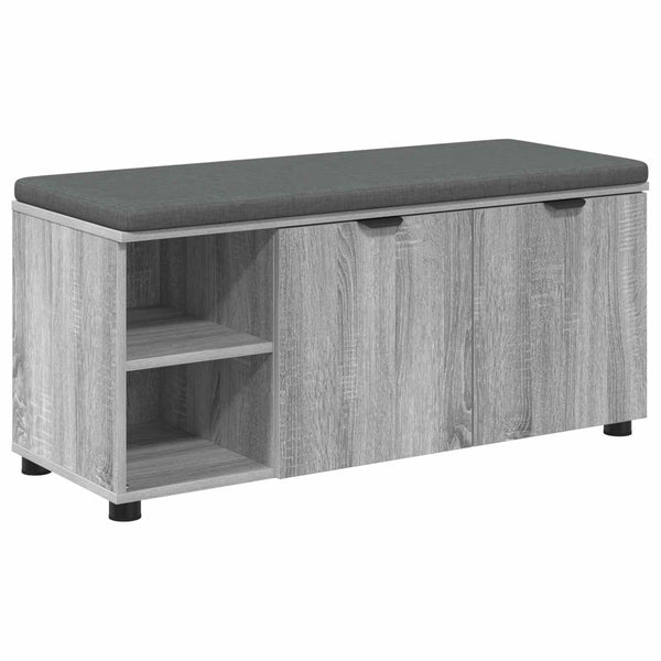 Halli penkki tyynyllä hyllyllä Harmaa Sonoma 100 x 38 x 46 cm