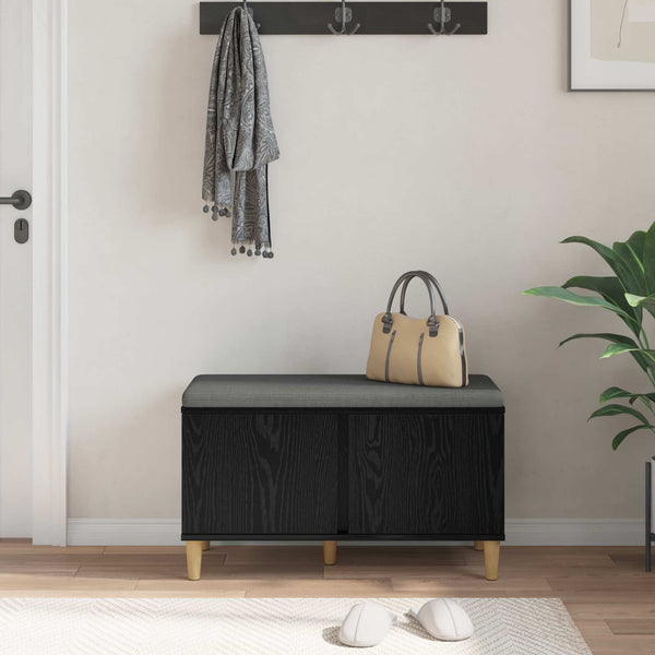 Halli penkki Musta Tammi 80 x 38 x 46 cm Insinööripuu ja kangas
