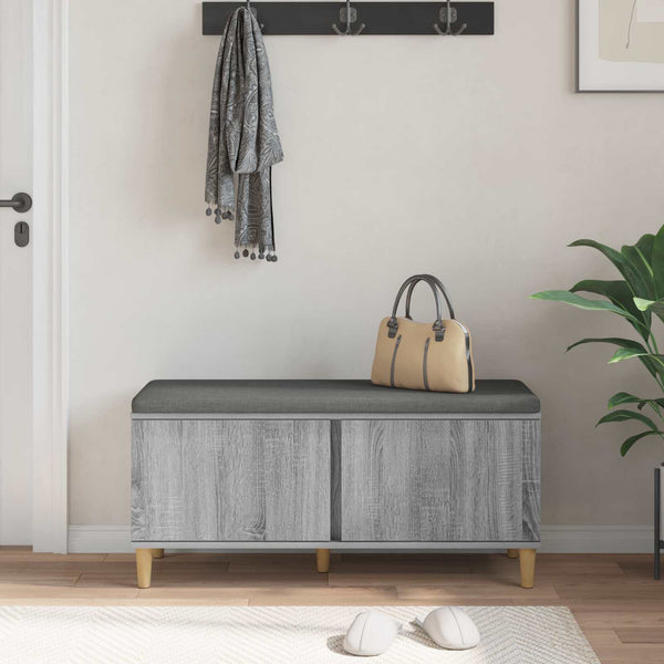 Halli penkki tyynyllä ovella Harmaa Sonoma 100 x 38 x 46 cm
