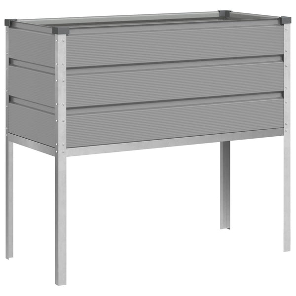 Kukkalaatikko Vaaleanharmaa 100 x 45 x 90 cm Galvanoitu teräs