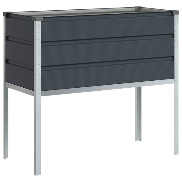 Kukkalaatikko Antrasiitti 100 x 45 x 90 cm Galvanoitu teräs
