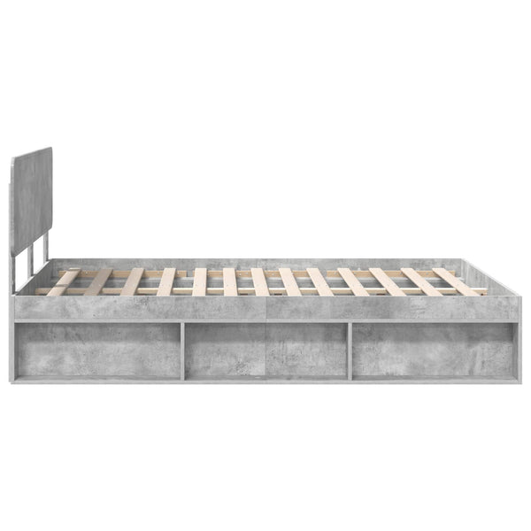 Sängyn runko Betoninharmaa 140 x 190 cm Massiivinen mänty