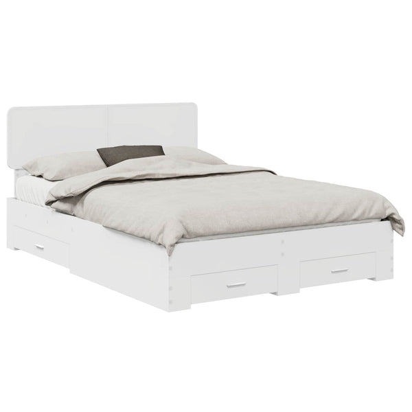 Sängyn runko päätyllä Valkoinen 5FT King Size Tekninen puu
