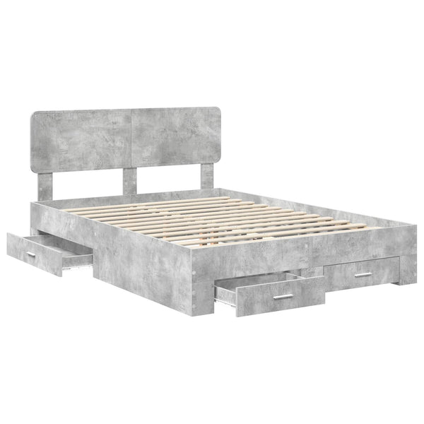 Sängyn runko päätyllä Betoni Harmaa 5FT King Size Tekninen puu