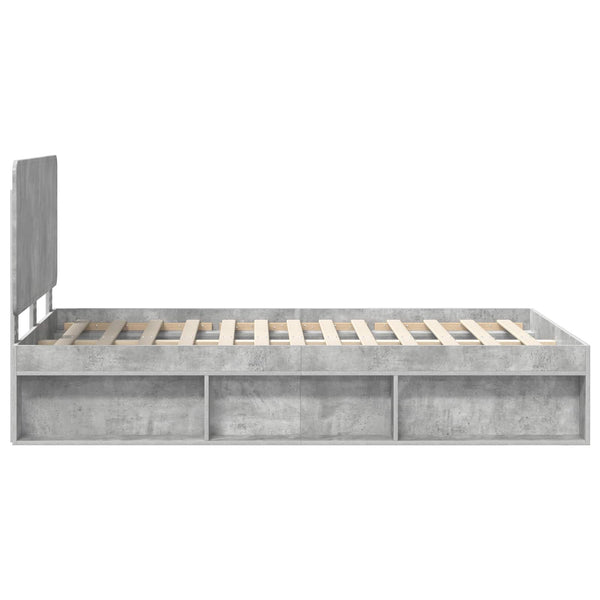 Sängyn runko Betoninharmaa 120 x 200 cm Massiivinen mänty