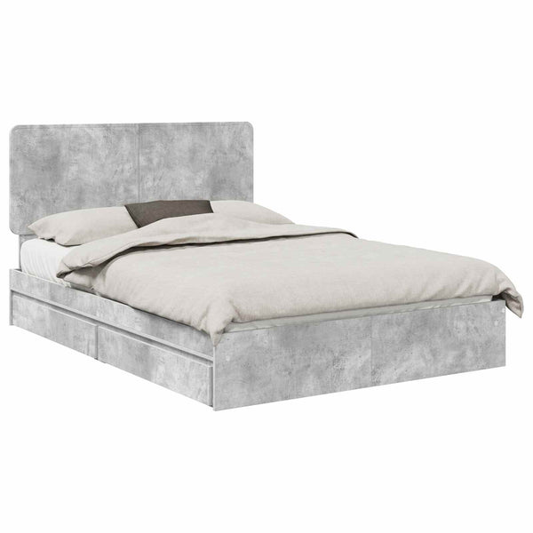 Säilytyssänky päätyllä Betoni Harmaa 5FT King Size Tekninen puu
