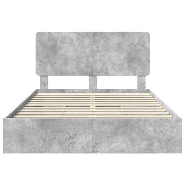 Säilytyssänky päätyllä Betoni Harmaa 5FT King Size Tekninen puu