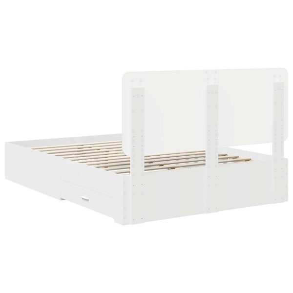 Sängyn runko päätyllä Valkoinen 5FT King Size Tekninen puu