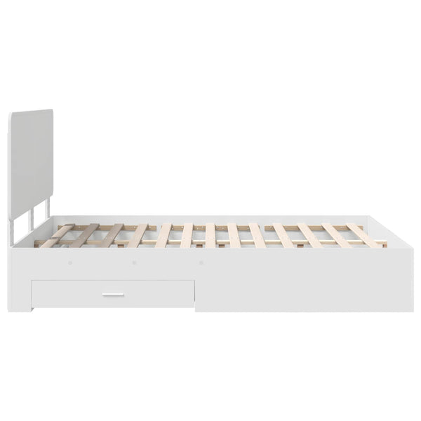 Sängyn runko päätyllä Valkoinen 5FT King Size Tekninen puu