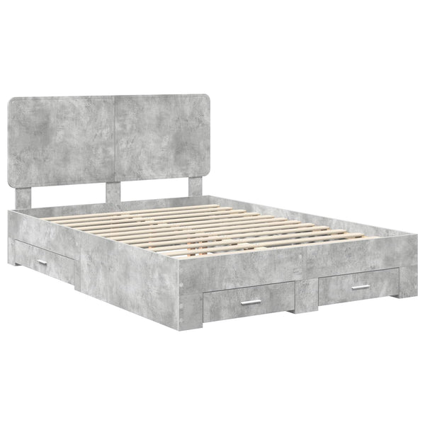 Sängyn runko päätyllä Betoni Harmaa 5FT King Size Tekninen puu