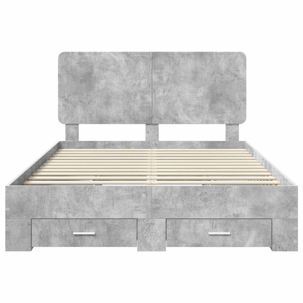 Sängyn runko päätyllä Betoni Harmaa 5FT King Size Tekninen puu