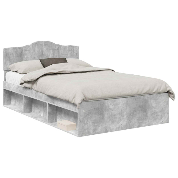 Sängyn runko päätyllä Betoni 4FT Small Double Massiivinen mänty