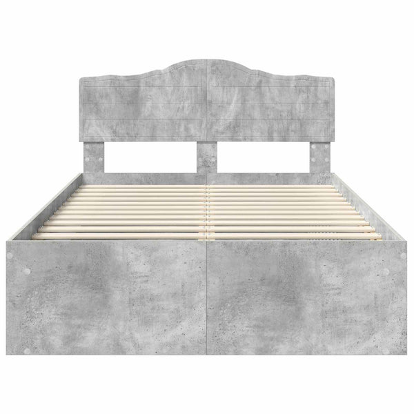 Sängyn runko päätyllä Betoni 4FT Small Double Massiivinen mänty
